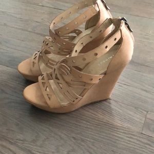 Cream/beige color wedges
